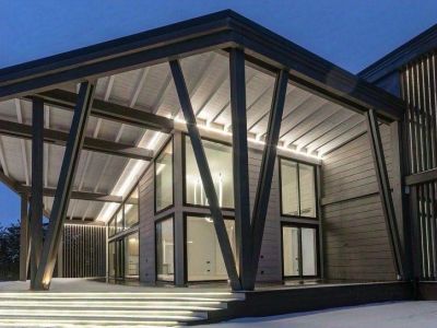 Дом из клеёного бруса 2-х уровневый